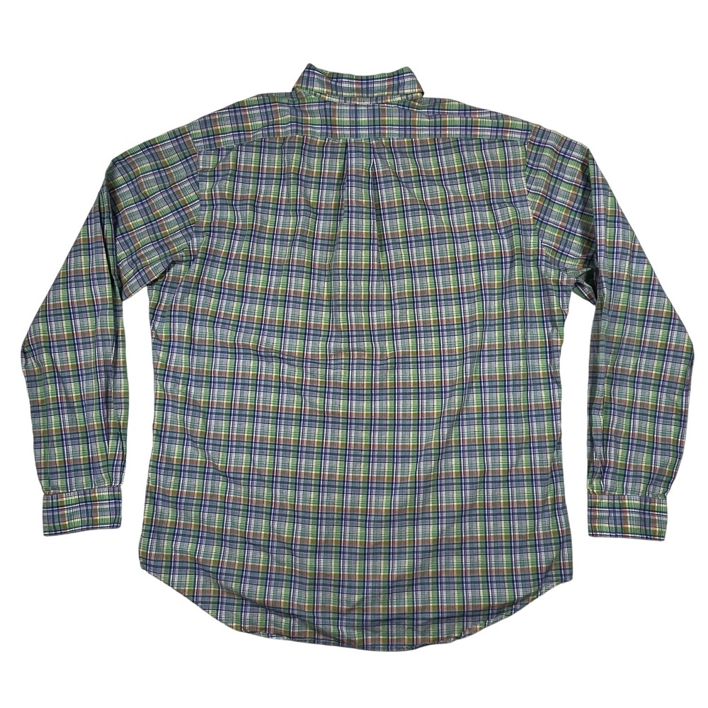 Ralph Lauren Button Down Shirt Mens Large Green Plaid Classic Fit 100% Cotton - Picture 6 of 11